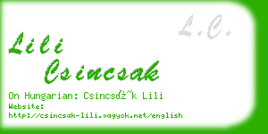 lili csincsak business card